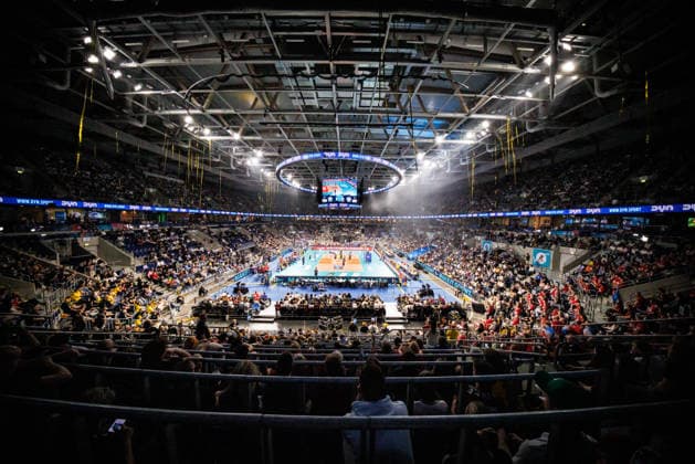 28.02.2026, SAP Arena, Mannheim Volleyball, DVV-Pokal Finale, VfB Friedrichshafen vs. SVG Lüneburg Lueneburg Übersicht Uebersicht SAP Arena, Mannheim Zuschauer