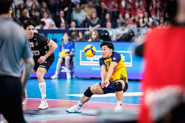28.02.2026, SAP Arena, Mannheim Volleyball, DVV-Pokal Finale, VfB Friedrichshafen vs. SVG Lüneburg Lueneburg Annahme Sho Takahashi ( 21 Lueneburg) Libero