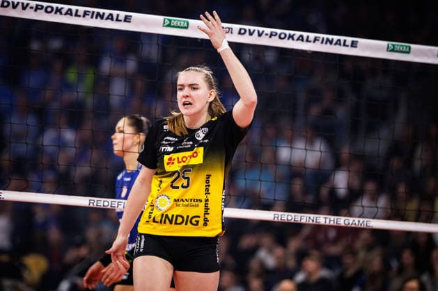 28.02.2026, SAP Arena, Mannheim Volleyball, DVV-Pokal Finale, VfB Suhl LOTTO Thüringen Thueringen vs. Allianz MTV Stuttgart Monika Brancuska ( 25 Suhl)