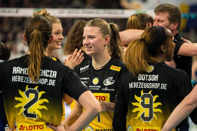 Volleyball I Frauen I Saison 2025-2026 I Zoi DVV-Pokalfinale I VfB Suhl LOTTO Thüringen - Allianz MTV Stuttgart I 28.02.2026 Einzelfoto, Freisteller, Einzelbild, Cut-out, isoliertes Motiv, Sportaufnahme, Nahaufnahme, freigestellt, freigestellte Aufnahme, Aufnahme, Einzeln: Svea Naujack (VfB Suhl LOTTO Thüringen, 1) Copyright: xLobeca Björn-OlexKehmx