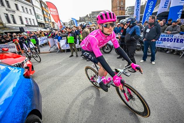 Kuurne Brussel Kuurne 2026 Cycling Race KUURNE, BELGIUM - MARCH 01 : Asgreen Kasper (DEN) of EF Education - Easypost before the start of the race during the 78th edition of Kuurne Brussel Kuurne an UCI ProSeries 1.Pro one day cycling road race for Men Elite of 194km with start in Kortrijk and finish in Kuurne on March 1, 2026 in Kuurne, Belgium, 01 03 2026 ( Motordriver Kenny Verfaillie - Kuurne Belgium  Copyright: xTomasxSiskx