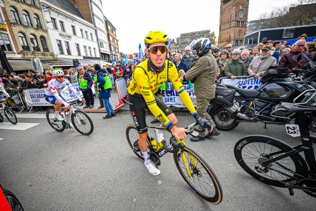 Kuurne Brussel Kuurne 2026 Cycling Race KUURNE, BELGIUM - MARCH 01 : Laporte Christophe (FRA) of Team Visma Lease a Bike before the start of the race during the 78th edition of Kuurne Brussel Kuurne an UCI ProSeries 1.Pro one day cycling road race for Men Elite of 194km with start in Kortrijk and finish in Kuurne on March 1, 2026 in Kuurne, Belgium, 01 03 2026 ( Motordriver Kenny Verfaillie - Kuurne Belgium  Copyright: xTomasxSiskx