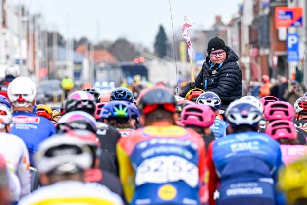 Kuurne Brussel Kuurne 2026 Cycling Race KUURNE, BELGIUM - MARCH 01 : Debaveye Peter, race director during the 78th edition of Kuurne Brussel Kuurne an UCI ProSeries 1.Pro one day cycling road race for Men Elite of 194km with start in Kortrijk and finish in Kuurne on March 1, 2026 in Kuurne, Belgium, 01 03 2026 ( Motordriver Kenny Verfaillie - Kuurne Belgium  Copyright: xTomasxSiskx