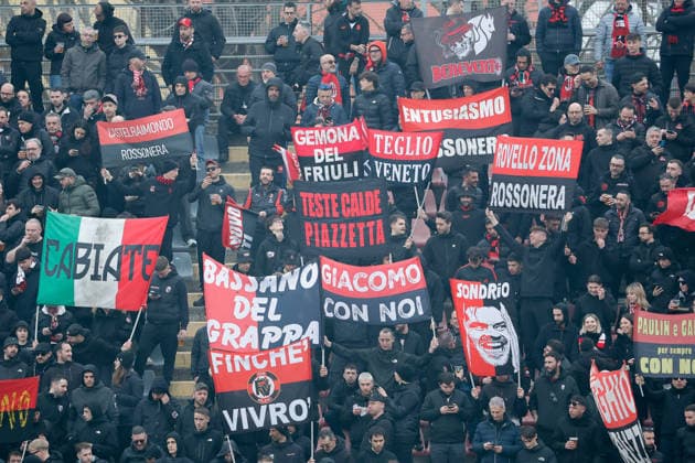 1st March 2026; Stadio Giovanni Zini, Cremona, Lombardy, Italy, Serie A Football, Cremonese versus AC Milan; AC Milan s fans  EmanuelexPennacchio