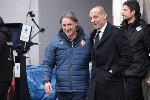 1st March 2026; Stadio Giovanni Zini, Cremona, Lombardy, Italy, Serie A Football, Cremonese versus AC Milan; Davide Nicola head coach of US Cremonese, Massimiliano Allegri head coah of AC Milan  EmanuelexPennacchio