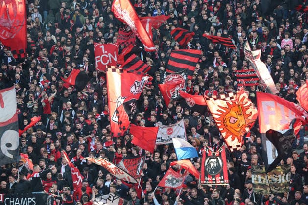 BERLIN, GERMANY - MARCH 1: Fanblock of 1. FC Nuernberg during the Bundesliga match between Hertha BSC - 1. FC Nürnberg at Olympiastadion on matchday 24 of the 2. Bundesliga on March 1, 2026 in Berlin, Germany. DFL REGULATIONS PROHIBIT ANY USE OF PHOTOGRAPHS AS IMAGE SEQUENCES AND OR QUASI-VIDEO. Berlin Germany Copyright: xO.Frankex
