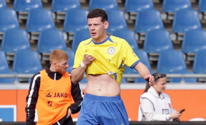 Erencan Yardimci (Eintracht Braunschweig) Fussball, Herren, Saison 2025 2026 2.BL, Eintracht Stadion, Eintracht Braunschweig gegen SC Preussen Muenster DFL REGULATIONS PROHIBIT ANY USE OF PHOTOGRAPHS AS IMAGE SEQUENCES AND OR QUASI-VIDEO.