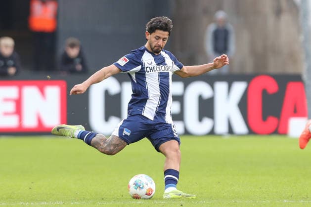01.03.2026, xtgx, Fussball - 2.Bundesliga Hertha BSC Berlin - 1.FC Nuernberg emspor, v.l. Kevin Sessa (Hertha, 8) am Ball, plays the ball (DFL DFB REGULATIONS PROHIBIT ANY USE OF PHOTOGRAPHS as IMAGE SEQUENCES and or QUASI-VIDEO) Berlin
