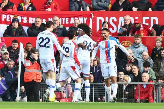 Maxence Lacroix of Crystal Palace celebrates scoring their sides first goal Manchester United, ManU v Crystal Palace, Premier League, Football, Old Trafford, Manchester, UK - 01 Mar 2026Manchester Old Trafford United Kingdom EDITORIAL USE ONLY No use with unauthorised audio, video, data, fixture lists, club league logos or live services. Online in-match use limited to 120 images, no video emulation. No use in betting, games or single club league player publications. Copyright: xPhilxOldham Shutterstockx 16708837s