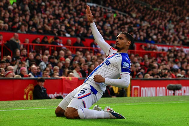Manchester United, ManU v Crystal Palace, Premier League Maxence Lacroix (5) of Crystal Palace celebrates scoring to make it 0-1 during the Premier League match between Manchester United and Crystal Palace at Old Trafford, Manchester, UK on 1 March 2026. Manchester Old Trafford Greater Manchester UK Editorial use only DataCo restrictions apply See www.football-dataco.com , Copyright: xConorxMolloyx PSI-23823-0036