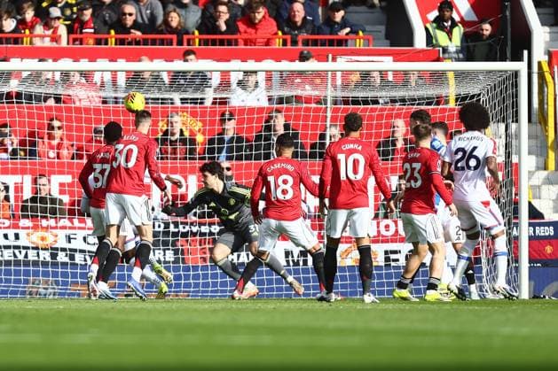 Senne Lammens of Manchester United, ManU is beaten by a header from Maxence Lacroix of Crystal Palace for the opening goal Manchester United v Crystal Palace, Premier League, Football, Old Trafford, Manchester, UK - 01 Mar 2026Manchester Old Trafford United Kingdom EDITORIAL USE ONLY No use with unauthorised audio, video, data, fixture lists, club league logos or live services. Online in-match use limited to 120 images, no video emulation. No use in betting, games or single club league player publications. Copyright: xPhilxOldham Shutterstockx 16708837n