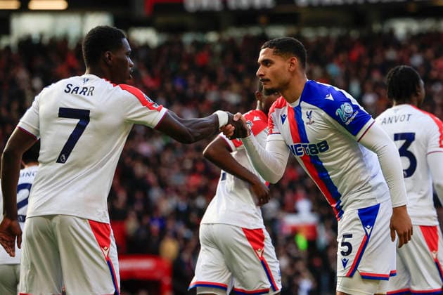Manchester United, ManU v Crystal Palace, Premier League Maxence Lacroix (5) of Crystal Palace celebrates scoring to make it 0-1 during the Premier League match between Manchester United and Crystal Palace at Old Trafford, Manchester, UK on 1 March 2026. Manchester Old Trafford Greater Manchester UK Editorial use only DataCo restrictions apply See www.football-dataco.com , Copyright: xConorxMolloyx PSI-23823-0039