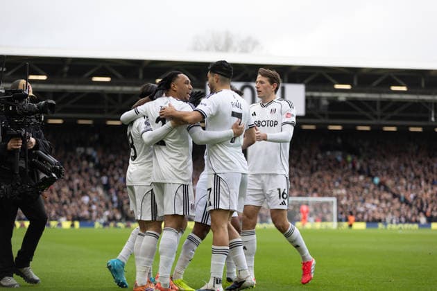 Fulham Players goal celebration during the Premier League match between Fulham and Tottenham Hotspur at Craven Cottage on March 1, 2026 in London, England. (Photo by Pedro Soares SPP) Copyright: xPedroxSoaresx xSPPx Sportspressphoto_SPR99110