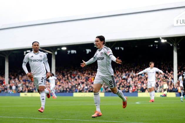Fulham v Tottenham Hotspur, London, UK -01 Mar 2026 Goal celebrations for Harry Wilson of Fulham fc during the Premier League match between Fulham and Tottenham Hotspur at Craven Cottage, London on 01 March 2026 ( London Craven Cottage London England Copyright: xTomxCusden PPAUKx PPA-252175