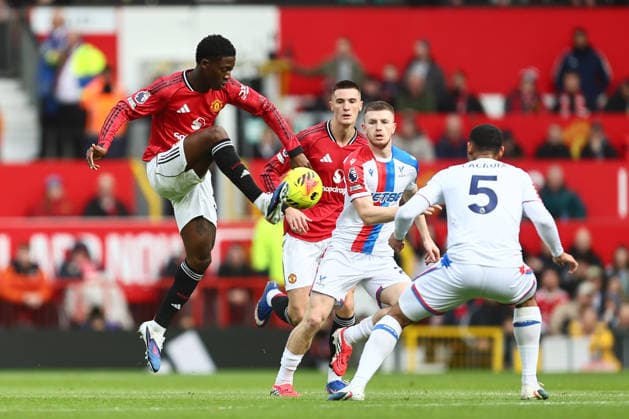 Kobbie Mainoo of Manchester United, ManU Manchester United v Crystal Palace, Premier League, Football, Old Trafford, Manchester, UK - 01 Mar 2026Manchester Old Trafford United Kingdom EDITORIAL USE ONLY No use with unauthorised audio, video, data, fixture lists, club league logos or live services. Online in-match use limited to 120 images, no video emulation. No use in betting, games or single club league player publications. Copyright: xPhilxOldham Shutterstockx 16708837v