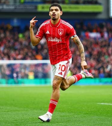 Morgan Gibbs-White of Nottingham Forest celebrates scoring a goal after making the score 1-1. Brighton and Hove Albion v Nottingham Forest, Premier League, Football, American Express Community Stadium, Brighton, UK - 01 Mar 2026Brighton American Express Community Stadi United Kingdom EDITORIAL USE ONLY No use with unauthorised audio, video, data, fixture lists, club league logos or live services. Online in-match use limited to 120 images, no video emulation. No use in betting, games or single club league player publications.  Copyright: xJamesxMarsh Shutterstockx 16708839ag