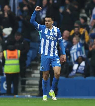 Premier League - Brighton & Hove Albion FC v Nottingham Forest FC LONDON, ENGLAND, MARCH 1: GOAL 1-0, Diego Gomez of Brighton & Hove Albion goal celebration after scoring a goal to put Brighton & Hove Albion 1-0 ahead during the match between Brighton and& Hove Albion FC and Nottingham Forest FC in the Premier League at the AMEX Community Stadium in Brighton, England, on March 1. (Photo by Daniel Weir) Brighton AMEX Community Stadium England Copyright: xDanielxWeir SportsxPressxPhotox SPPA_Brighton_Nottingham_Forest_010326_DW03