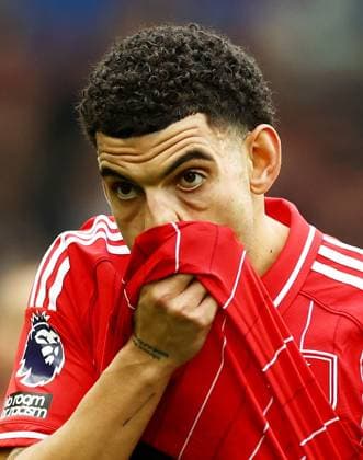 Morgan Gibbs-White of Nottingham Forest wipes his face. Brighton and Hove Albion v Nottingham Forest, Premier League, Football, American Express Community Stadium, Brighton, UK - 01 Mar 2026Brighton American Express Community Stadi United Kingdom EDITORIAL USE ONLY No use with unauthorised audio, video, data, fixture lists, club league logos or live services. Online in-match use limited to 120 images, no video emulation. No use in betting, games or single club league player publications.  Copyright: xJamesxMarsh Shutterstockx 16708839au