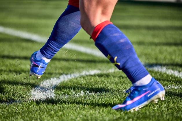 01.03.2026, GER, Frauenfußball, Testspiel, 2025 2026, RB Leipzig - FC Ingolstadt Detail, nach Eckstoß, Mercurial, Schuh Leipzig Trainingszentrum der Roten Bulle Sachsen Deutschland