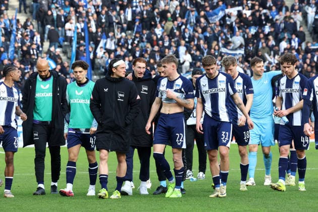 DEU, DFL, 2. FBL, Hertha BSC vs. 1.FC Nuernberg, 01.03.2026, Berliner Olympiastadion, Berlin, DEU, DFL, 2. FBL, Hertha BSC vs. 1.FC Nuernberg, im Bild Hertha-Spielerkreis DFL - regulations prohibit any use of Photographs as image sequences and or quasi-video