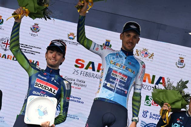 01-03-2026 Giro Di Sardegna; Tappa 05 Nuoro - Olbia; 2026, Soudal - Quick Step; Zana, Filippo; Garofoli, Gianmarco; Olbia; 