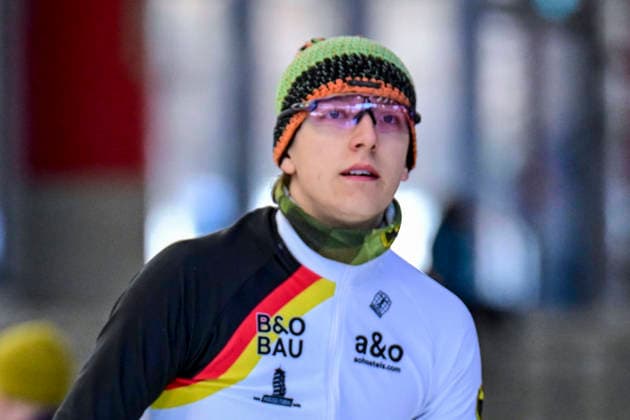 EISSCHNELLLAUF - Finn SONNEKALB (GER) bei der ISU Eisschnelllauf Junioren-Weltmeisterschaft in Inzell über 1.000m der Herren am 28.02.2026, Deutschland, Oberbayern, Traunstein Inzell Max-Aicher-Arena Oberbayern Deutschland