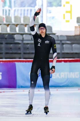 EISSCHNELLLAUF - Finn SONNEKALB (GER) bei der ISU Eisschnelllauf Junioren-Weltmeisterschaft in Inzell über 1.000m der Herren am 28.02.2026, Deutschland, Oberbayern, Traunstein Inzell Max-Aicher-Arena Oberbayern Deutschland