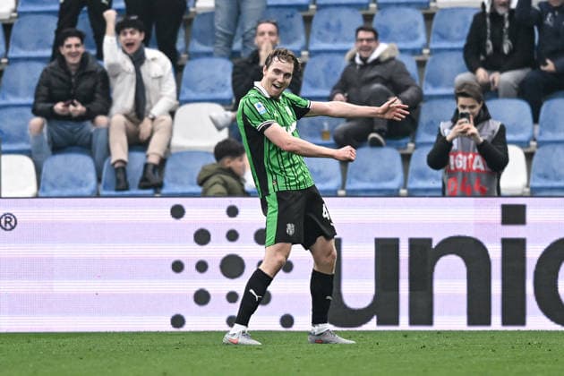 Db Reggio Emilia 01 03 2026 - campionato di calcio Serie A Sassuolo-Atalanta foto Daniele Buffa Image nella foto: esultanza gol Kristian Thorstvedt 