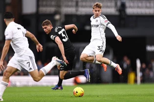 Fulham v Tottenham Hotspur 01 March 2026, London - Premier League Football - Fulham v Tottenham Hotspur - Micky van de Ven of Tottenham Hotspur and Emile Smith Rowe of Fulham - Photo: Jacques Feeney Offside. London UK Copyright: xJacquesxFeeneyx xOffsidexOffside