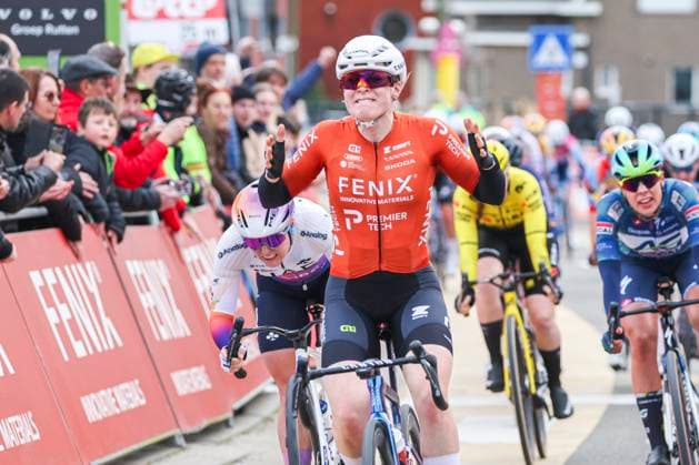 Fenix - Ekoï Omloop van het Hageland AARSCHOT TIELT - WINGE, Belgium 01 03 2026 Kool Charlotte (NED) of Fenix-Premier Tech celebrating her victory Pictured during the Fenix - Ekoï Omloop van het Hageland on 01 March 2026 ( Picture by Gianni Barbieux Photo News ). Gent Belgium  Copyright: xGiannixBarbieuxx