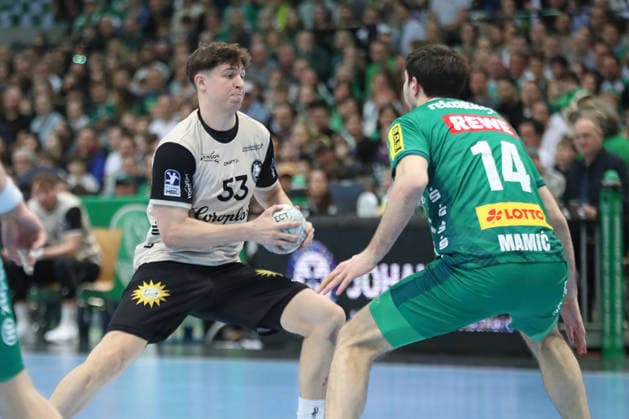 Handball DAIKIN HBL, SC DHfK Leipzig - Bergischer HC; 01.03.2026 Sören Steinhaus (53, Bergischer HC). Handball, DAIKIN HBL, 1. Bundesliga, Saison 2025 2026, 23. Spieltag: SC DHfK Leipzig vs. Bergischer HC am 01.03.2026 in der Quarterback Immobilien Arena Leipzig. Copyright: xBEAUTIFULxSPORTS JanxKaeferx