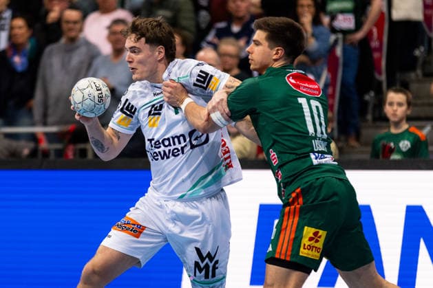Victor KLOEVE (FRISCH AUF! Goeppingen, 07), Leif TISSIER (TSV Hannover-Burgdorf, 07) GER, TSV Hannover-Burgdorf vs. FRISCH AUF! Goeppingen, Handball, Bundesliga, 23. Spieltag, Spielzeit 2025 2026, 01.03.2026, GER, TSV Hannover-Burgdorf vs. FRISCH AUF! Goeppingen, Handball, Bundesliga, 23. Spieltag, Spielzeit 2025 2026, 01.03.2026, Hannover Copyright: xEibnerxPressefoto OliverxSchmidtx EP_OST