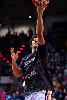 FIBA World Cup Qualifier: Germany vs. Croatia; 01.03.2026 Jack Kayil (Deutscher Basketball Bund 2) beim Warmmachen - FIBA Basketball World Cup 2027 European Qualifiers, Deutschland vs. Kroatien, 1.3.2026, Telekom Dome, Bonn Copyright: xBEAUTIFULxSPORTS Derixx