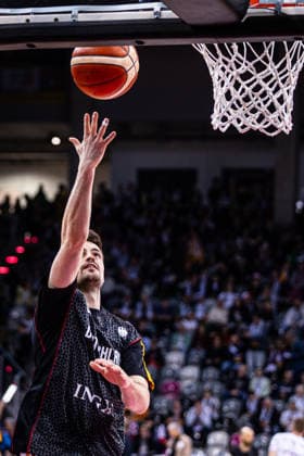 FIBA World Cup Qualifier: Germany vs. Croatia; 01.03.2026 Jonas Mattisseck (Deutscher Basketball Bund 15) beim Warmmachen - FIBA Basketball World Cup 2027 European Qualifiers, Deutschland vs. Kroatien, 1.3.2026, Telekom Dome, Bonn Copyright: xBEAUTIFULxSPORTS Derixx