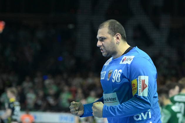 01.03.2026, xlakx, Handball Daikin HBL, Fuechse Berlin - Rhein-Neckar Löwen v.l. Dejan Milosavljev (Fuechse Berlin) Jubel Berlin