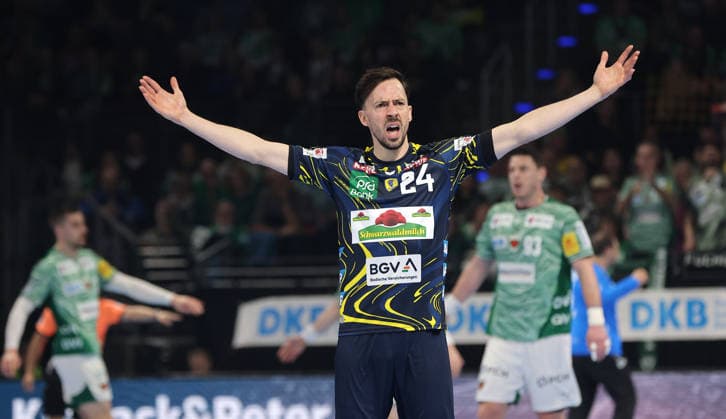 Patrick Groetzki unzufrieden schimpfend Aktion Oberkörper Handball HBL Bundesliga Herren 23. Spieltag Saison 2025 2026 01.03.2026 Füchse Berlin vs Rhein Neckar Löwen RNL