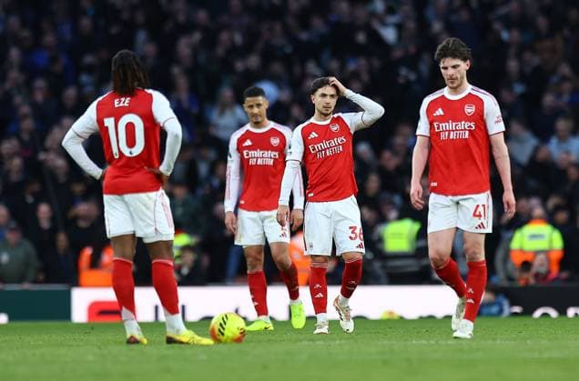 Martin Zubimendi of Arsenal reacts after conceding first goal Arsenal v Chelsea, Premier League, Football, Emirates Stadium, London, UK - 01 Mar 2026London Emirates Stadium United Kingdom EDITORIAL USE ONLY No use with unauthorised audio, video, data, fixture lists, club league logos or live services. Online in-match use limited to 120 images, no video emulation. No use in betting, games or single club league player publications. Copyright: xMichaelxZemanek Shutterstockx 16708844ag