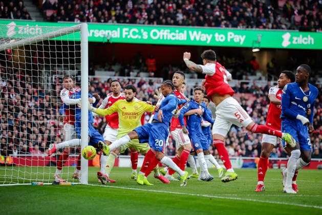 Premier League 2025 26 Arsenal v Chelsea Emirates Stadium 01.03.2026 Joao Pedro of Chelsea puts a corner just wide of the post Premier League 2025 26 Arsenal v Chelsea Emirates Stadium 01.03.2026 Photograph By Marc Aspland The Times  Copyright: xMarcxAsplandx NINTCHDBPICT001063140342