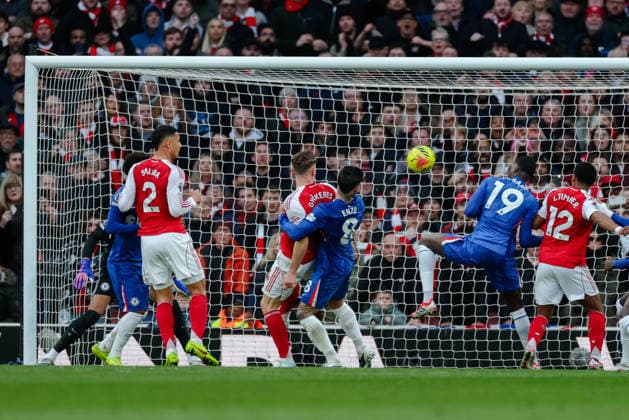 Premier League 2025 26 Arsenal v Chelsea Emirates Stadium 01.03.2026 William Saliba of Arsenal scores 1-0 Premier League 2025 26 Arsenal v Chelsea Emirates Stadium 01.03.2026 Photograph By Marc Aspland The Times  Copyright: xMarcxAsplandx NINTCHDBPICT001063141662