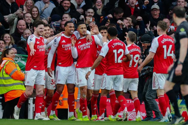 Premier League 2025 26 Arsenal v Chelsea Emirates Stadium 01.03.2026 William Saliba of Arsenal scores 1-0 Premier League 2025 26 Arsenal v Chelsea Emirates Stadium 01.03.2026 Photograph By Marc Aspland The Times  Copyright: xMarcxAsplandx NINTCHDBPICT001063141820
