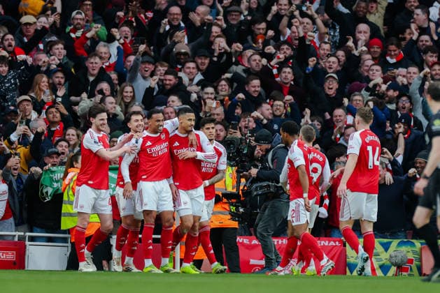 Premier League 2025 26 Arsenal v Chelsea Emirates Stadium 01.03.2026 William Saliba of Arsenal scores 1-0 Premier League 2025 26 Arsenal v Chelsea Emirates Stadium 01.03.2026 Photograph By Marc Aspland The Times  Copyright: xMarcxAsplandx NINTCHDBPICT001063141834