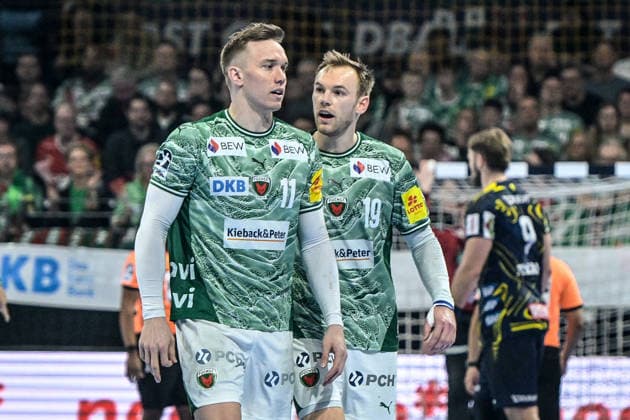 01.03.2026, xlakx, Handball Daikin HBL, Fuechse Berlin - Rhein-Neckar Löwen v.l. Lasse Andersson (Fuechse Berlin), Mathias Gidsel (Fuechse Berlin) Berlin
