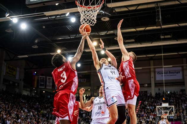 Basketball Bonn 01.03.2026 FIBA Basketball World Cup 2027 European Qualifiers Deutschland (GER) - Kroatien (CRO) David Krämer (Deutschland, No.44) Kraemer Kramer