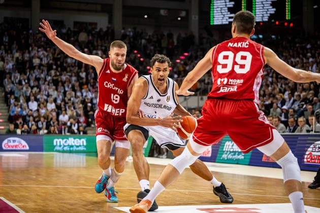 Basketball Bonn 01.03.2026 FIBA Basketball World Cup 2027 European Qualifiers Deutschland (GER) - Kroatien (CRO) Oscar da Silva (Deutschland, No.01)