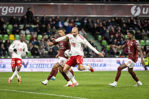 FOOTBALL : Metz vs Stade Brestois - ligue 1 - Metz - 01 03 26 Ludovic Ajorque 19 but  Copyright: xelyxandroxcegarrax