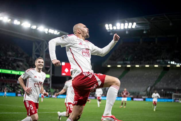 FOOTBALL : Metz vs Stade Brestois - ligue 1 - Metz - 01 03 26 Joie des joueurs de l equipe de Stade Brestois apres le but de Ludovic Ajorque 19  Copyright: xElyxandroxCEGARRAx