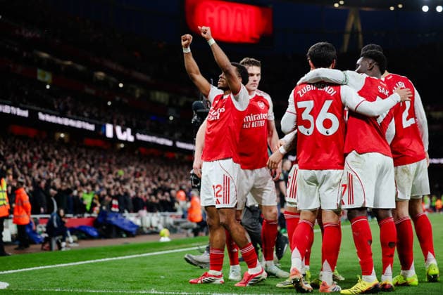 Premier League 2025 26 Arsenal v Chelsea Emirates Stadium 01.03.2026 Jurrien Timber of Arsenal scores and celebrates 2-1 Premier League 2025 26 Arsenal v Chelsea Emirates Stadium 01.03.2026 Photograph By Marc Aspland The Times  Copyright: xMarcxAsplandx NINTCHDBPICT001063145480