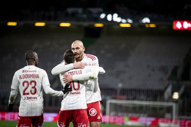 FOOTBALL : Metz vs Stade Brestois - ligue 1 - Metz - 01 03 26 Joie des joueurs de l equipe de Stade Brestois apres le but de Ludovic Ajorque 19  Copyright: xElyxandroxCEGARRAx
