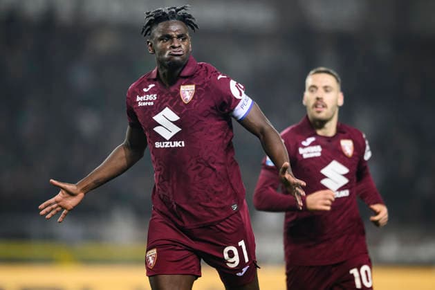 Torino FC v SS Lazio - Serie A Duvan Zapata of Torino FC celebrates after scoring a goal from a header during the Serie A football match between Torino FC and SS Lazio. Turin Italy Copyright: xNicolòxCampox