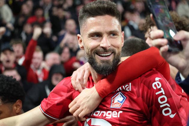 FOOTBALL : LOSC Lille vs FC Nantes - Ligue 1 J24 - 01 03 2026 Joie de Olivier GIROUD (LOSC Lille) lors du match LOSC Lille vs FC Nantes, Ligue 1 J24, Decathlon Arena stade Pierre Mauroy, le 1er mars 2026 - photo Laurent Sanson PsnewZ  Copyright: xLaurentxSANSONx xPsnewZx